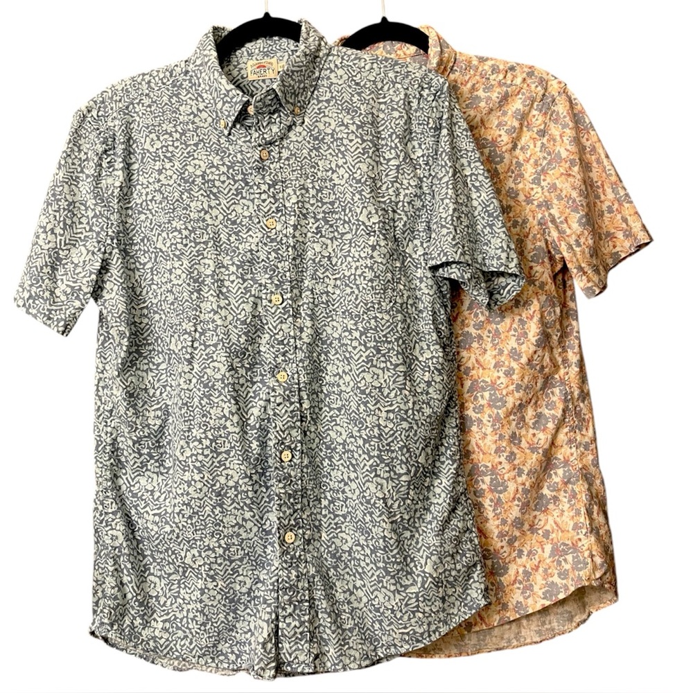 Faherty Size Small Short Sleeve Patterned Shirt Bundle X2